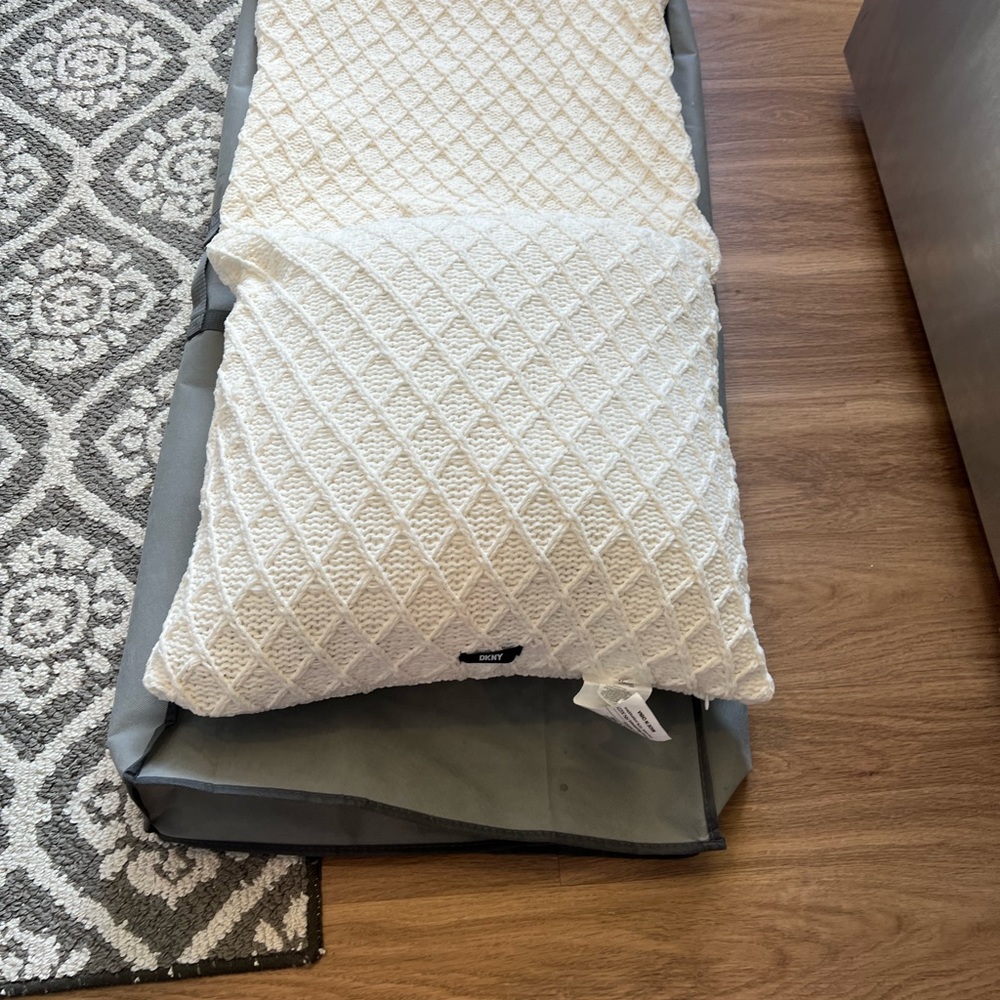 NWOT Pair of 20x20 DKNY white pillow shams